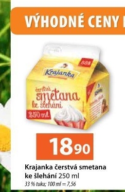 Smetana ke šlehání Krajanka 33%