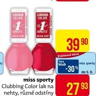 Lak na nehty Clubbing Color Miss Sporty