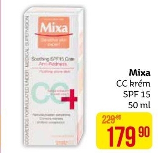 CC cream proti začervenání pleti OF 15 Mixa