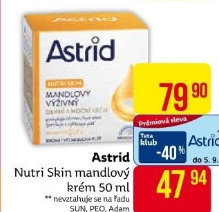 Pleťový krém výživný mandlový Nutri Skin Astrid