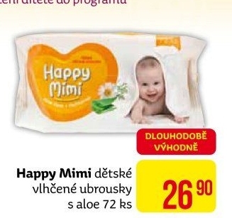 Vlhčené ubrousky dětské Happy Mimi