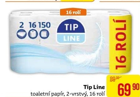 Toaletní papír 2vrstvý Tip Line