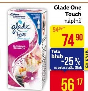 Osvěžovač vzduchu One touch Glade by Brise - náplň