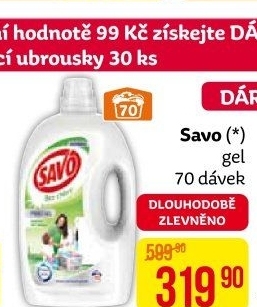 Prací gel bez chloru Savo