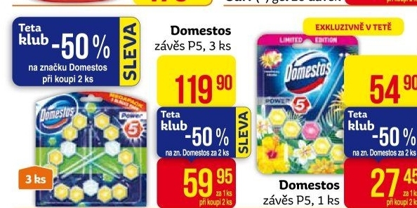 WC blok tuhý Power 5 Domestos