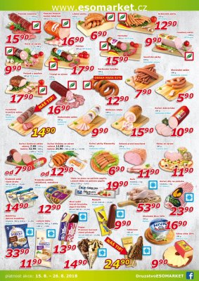akční leták ESO MARKET 15.8.2018-26.8.2018
