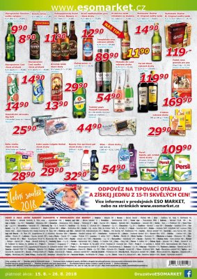 akční leták ESO MARKET 15.8.2018-26.8.2018
