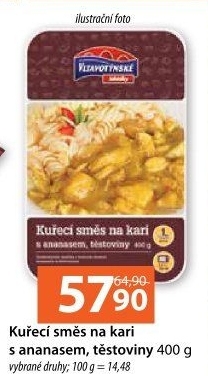 Směs kuřecí na kari s ananasem a těstovinami Vltavotýnské lahůdky