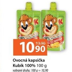 Ovocná kapsička 100% Kubík