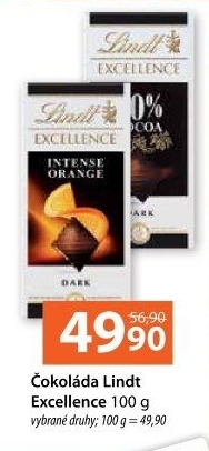 Čokoláda Excellence Lindt