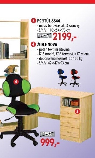 PC stůl 8844 lakovaný