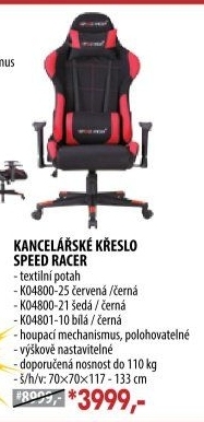 Racing chair SPEED RACER červený
