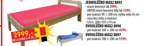 Jednolůžko MAX 2 - 90x200 lak