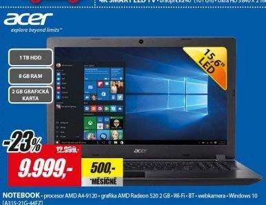 A315-21G-44FZ 15,6 A4 1T 8G 2G W10 ACER