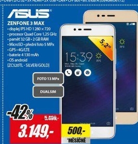 ZenFone 3 MAX ZC520TL-4J078WW Silv. ASUS