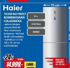 C3FE744CMJ KOMBI 2D A++ 70cm 1,9m HAIER
