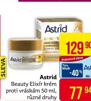 Krém pleťový hydratační proti vráskám Beauty Elixir Astrid