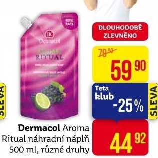 Tekuté mýdlo Aroma Ritual Dermacol - náhradní náplň