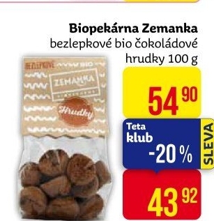 Bezlepkové hrudky sušenky bio Biopekárna Zemanka