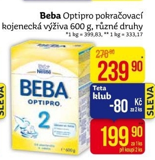 Mléčná výživa Beba Optipro Nestlé