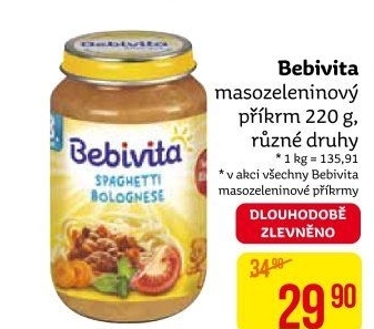 Příkrm masozeleninový Bebivita