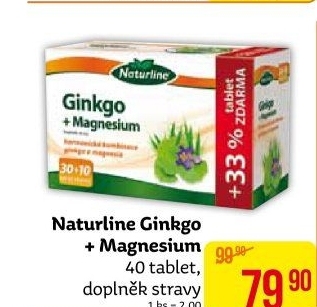 Doplněk stravy Ginkgo + magnesium Naturline