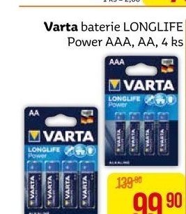 Baterie alkalické Longlife Power Varta