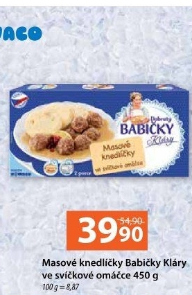 Knedlíčky masové ve svíčkové omáčce mražené Dobroty babičky Kláry