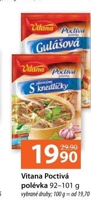 Instantní polévky Poctivá polévka Vitana