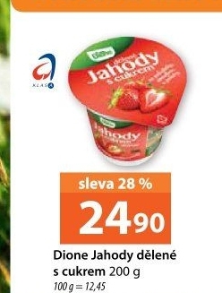 Zmrzlina jahody dělené s cukrem Dione