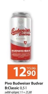 Pivo světlé výčepní B: Classic Budweiser Budvar
