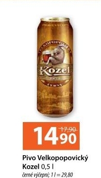 Pivo černé výčepní 10° Velkopopovický Kozel