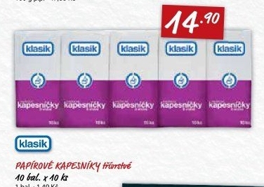 Kapesníčky papírové 3vrstvé Coop Klasik