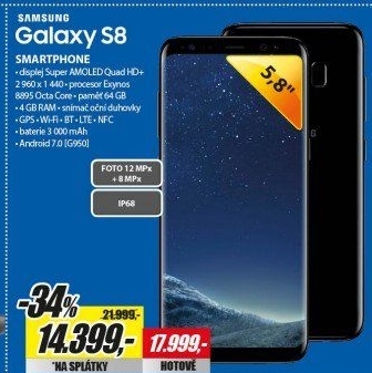 SM G950 Galaxy S8 Midnight Black SAMSUNG