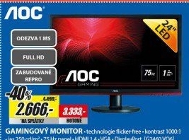 G2460VQ6 24 FHD 1ms gaming monitorAOC