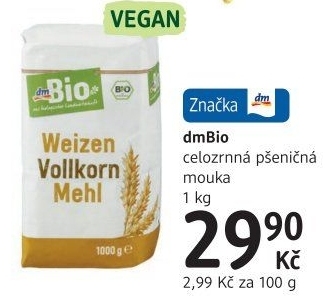 Mouka celozrnná dm Bio