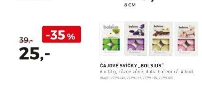 ČAJOVÉ SVÍČKY „BOLSIUS“