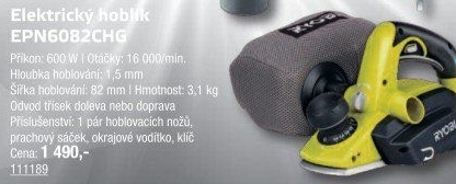 Elektrický hoblík Ryobi EPN6082CHG