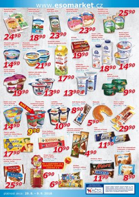 akční leták ESO MARKET 29.8.2018-9.9.2018