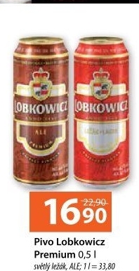 Pivo světlý ležák 12° Premium Lobkowicz