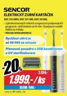 SOC 3312WH zubní kartáčekSENCOR