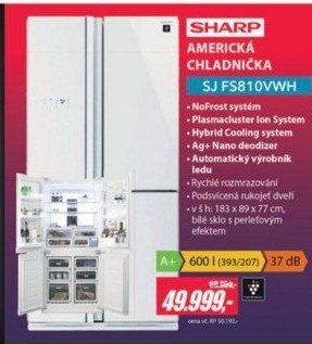 SJ FS810VWH CHLADNIČKA SBSSHARP