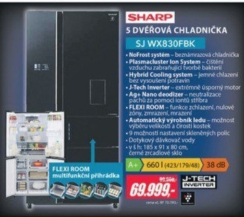 SJ WX830FBK CHLADNIČKA SBSSHARP