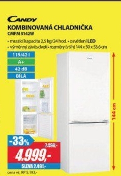CMFM 5142W CHLADNIČKA KOMBI.CANDY