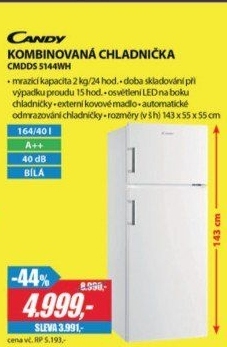 CMDDS 5144WH CHLADNIČKA KOMBI. CANDY
