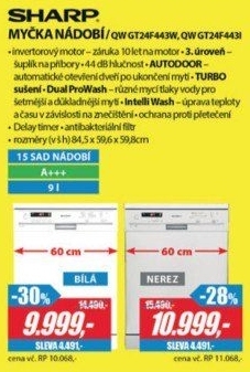 QW GT24F443W MYČKA 60CMSHARP