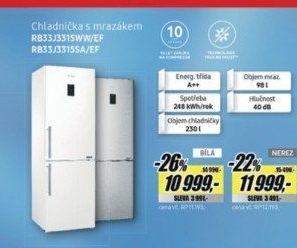 RB 33J3315WW CHLADNIČKA KOMBI.SAMSUNG