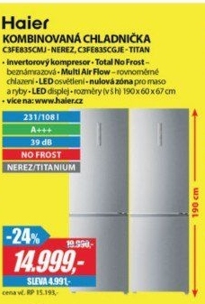 C3FE835CMJ KOMBI 2D A+++ LED 1,9m HAIER