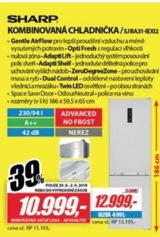 SJ BA31IEXI2 CHLADNIČKA KOMBI. SHARP