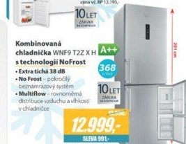 WNF 9T2Z X H CHLADNIČKA KOMBI. WHIRLPOOL